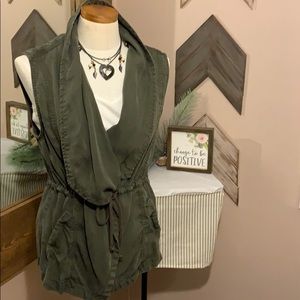 Olive Green Women's Sleeveless Jacket